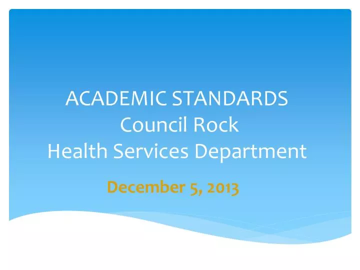 academic standards council rock health services department