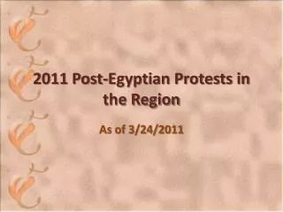 2011 Post-Egyptian Protests in the Region