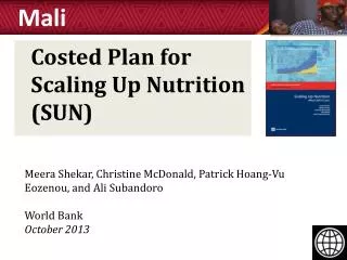 Costed Plan for Scaling Up Nutrition (SUN)