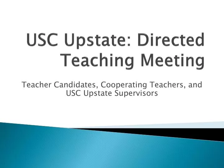 usc upstate directed teaching meeting