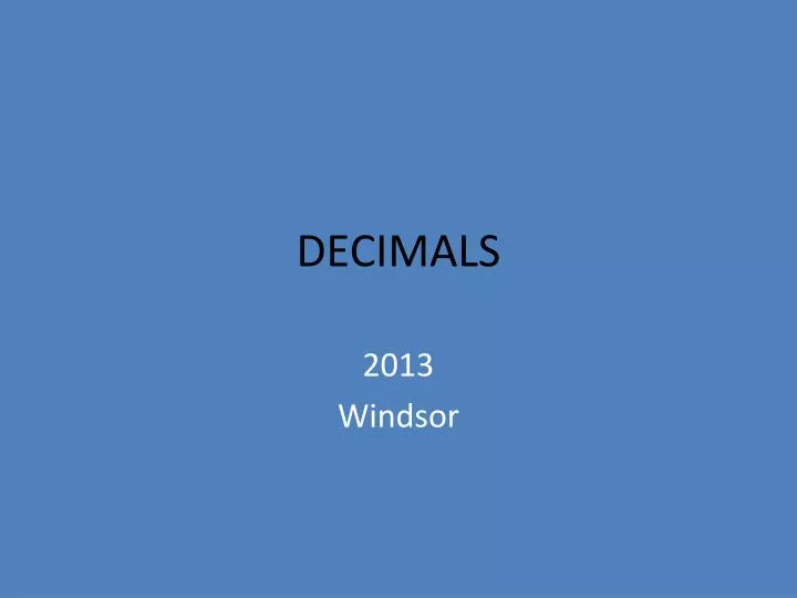 decimals