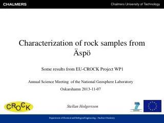 Characterization of rock samples from Äspö