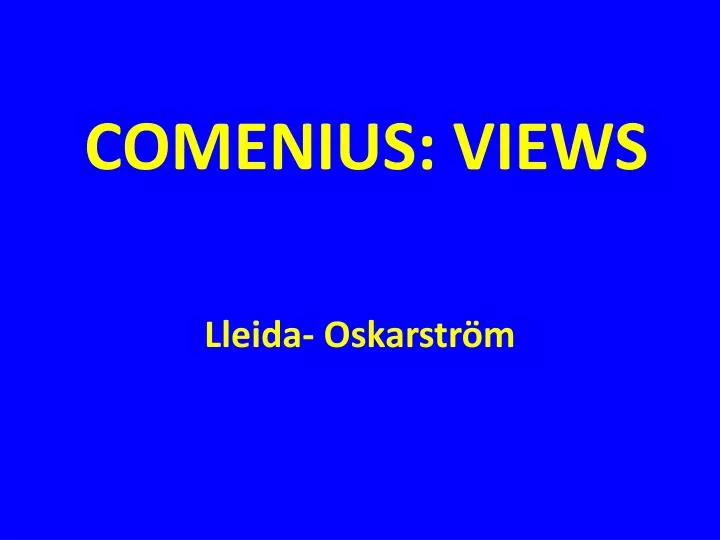 comenius views