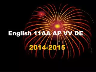 English 11AA AP VV DE