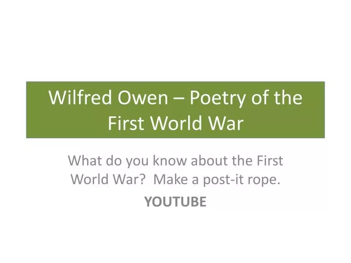wilfred owen poetry of the first world war