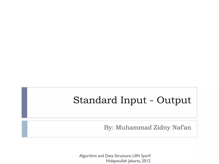 standard input output
