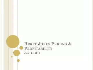 Herff Jones Pricing &amp; Profitability
