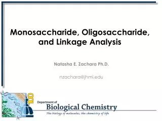 Monosaccharide, Oligosaccharide, and Linkage Analysis