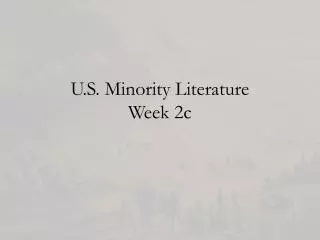 U.S. Minority Literature Week 2c