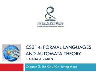 Chapter 3 : The CHURCH-Turing thesis