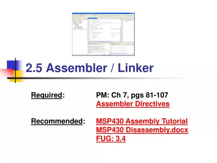 2 5 assembler linker