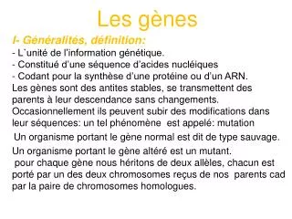 les g nes