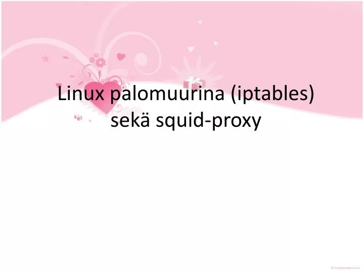 linux palomuurina iptables sek squid proxy