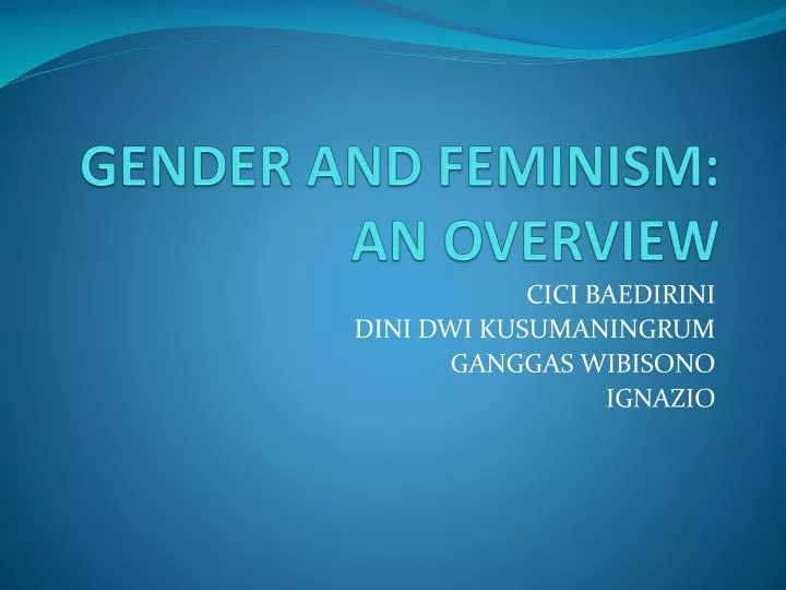 gender and feminism an overview