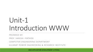 Unit-1 Introduction WWW