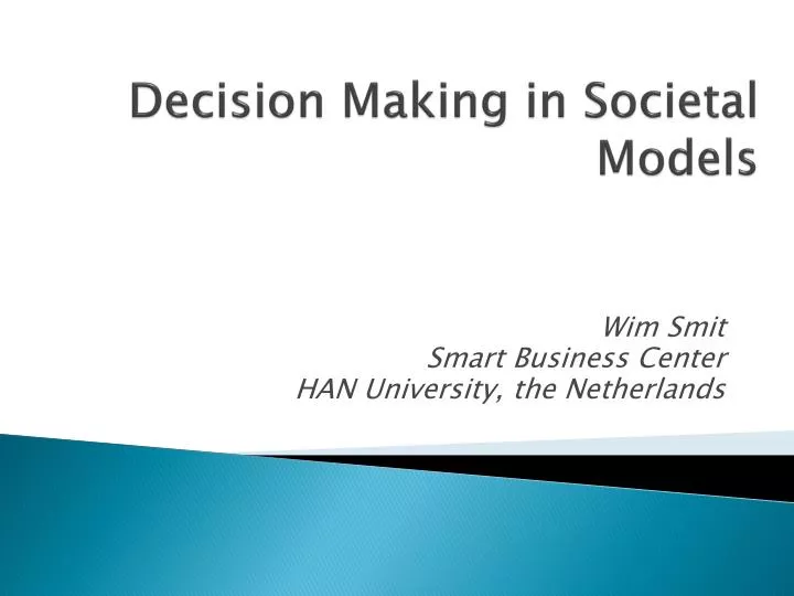 decision making in societal models