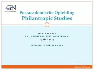 postacademische opleiding philantropic studies
