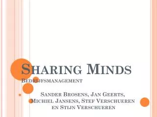 sharing minds bedrijfsmanagement