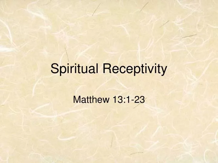 spiritual receptivity