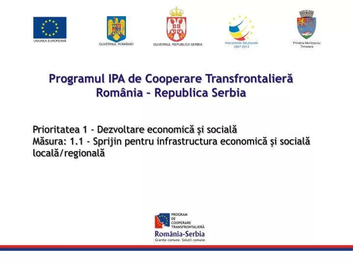 programul ipa de cooperare transfrontalier rom nia republica serbia