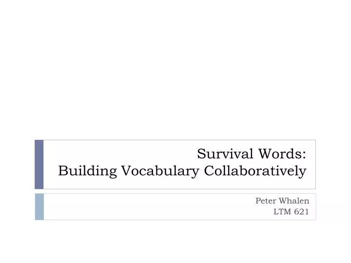 survival words building vocabulary collaboratively