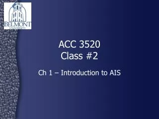 ACC 3520 Class #2