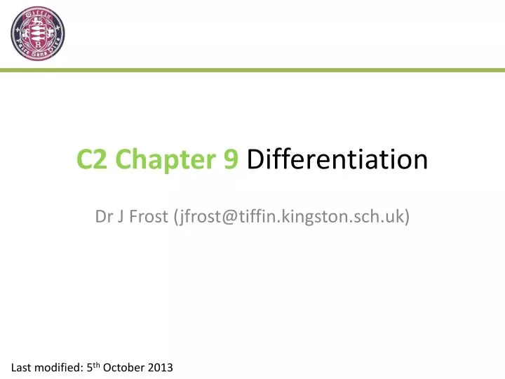 c2 chapter 9 differentiation