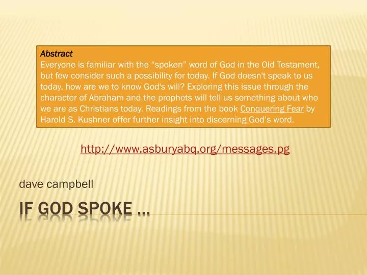 http www asburyabq org messages pg dave campbell