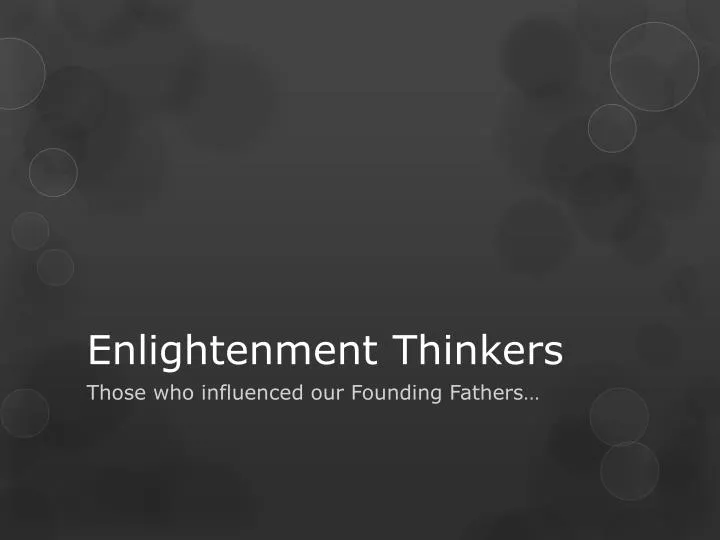 enlightenment thinkers