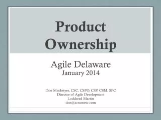 Product Ownership