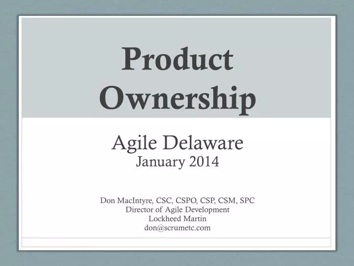 product ownership