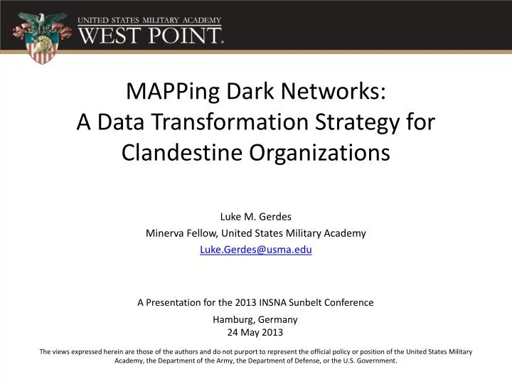 mapping dark networks a data transformation strategy for clandestine organizations