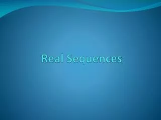 Real Sequences