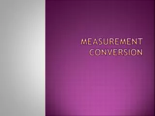 measurement conversion