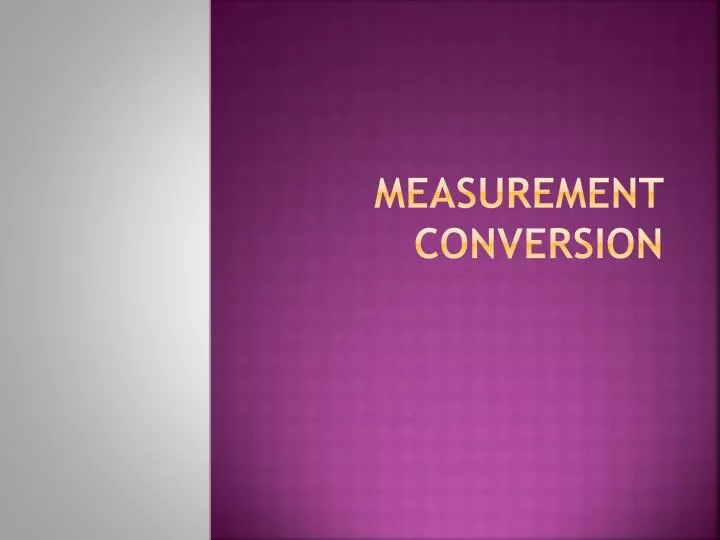 measurement conversion