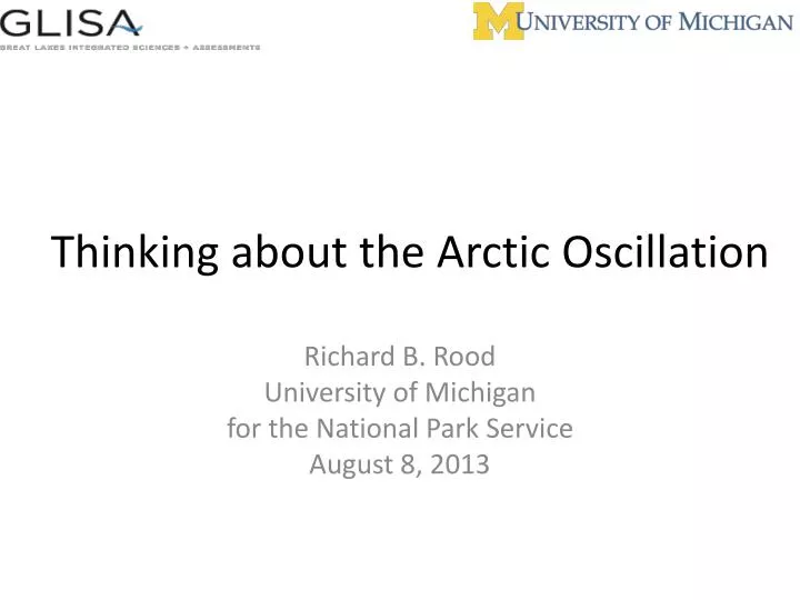 thinking about the arctic oscillation