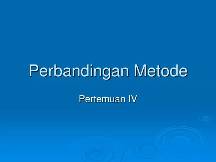 perbandingan metode