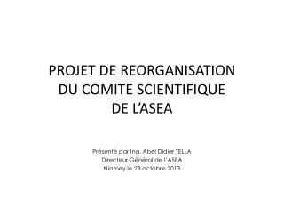 projet de reorganisation du comite scientifique de l asea
