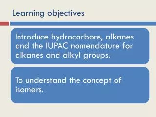 Learning objectives