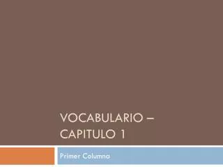 vocabulario capitulo 1