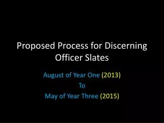 Proposed Process for Discerning Officer Slates