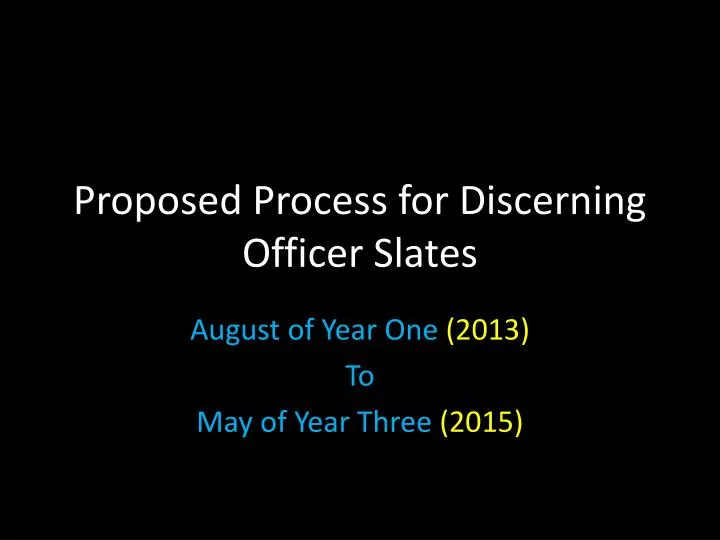 proposed process for discerning officer slates
