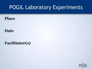 POGIL Laboratory Experiments