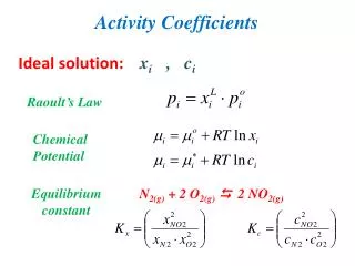 Activity Coefficients