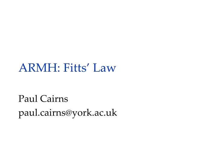 armh fitts law