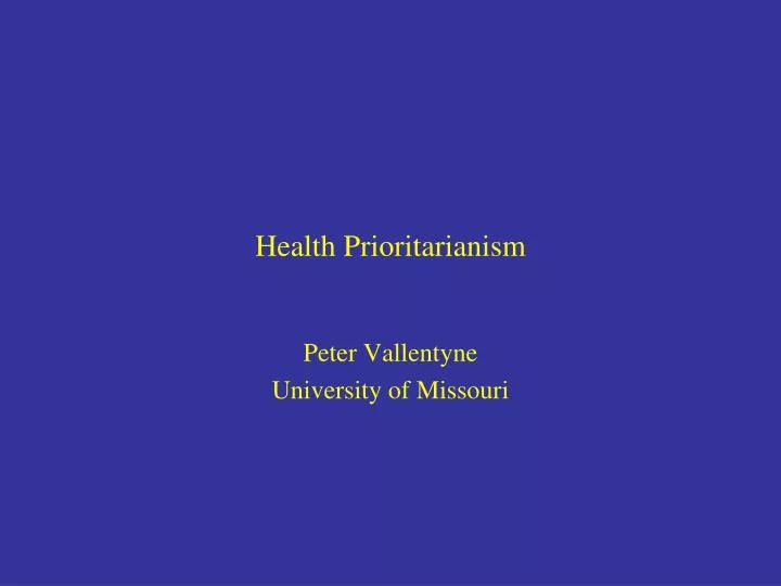 health prioritarianism