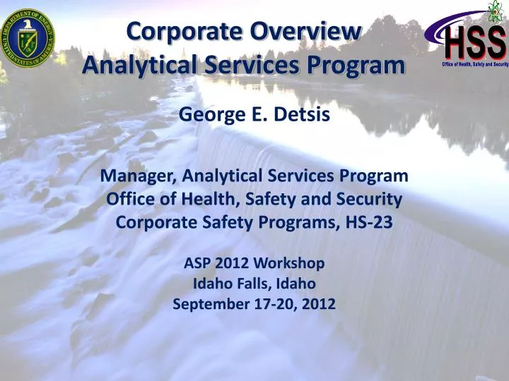 corporate overview analytical services program