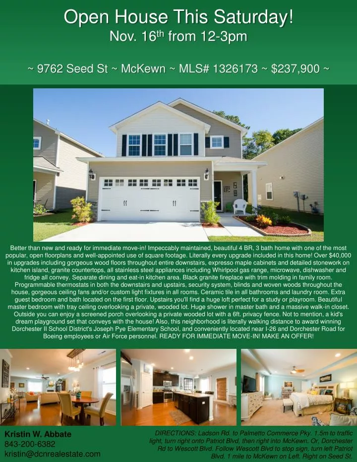 open house this saturday nov 16 th from 12 3pm