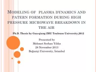 Ph .D. Thesis by Gua-qiang ZHU Toulouse University ,2012