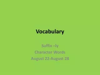 Vocabulary